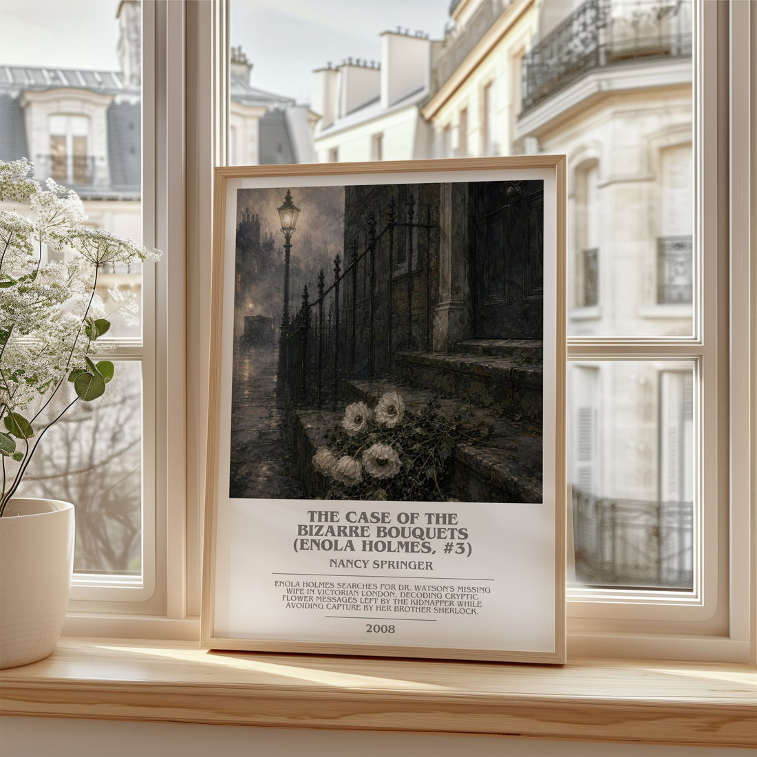 The Case of the Bizarre Bouquets (Enola Holmes, #3) bookish poster colour and style options – Nancy Springer book art