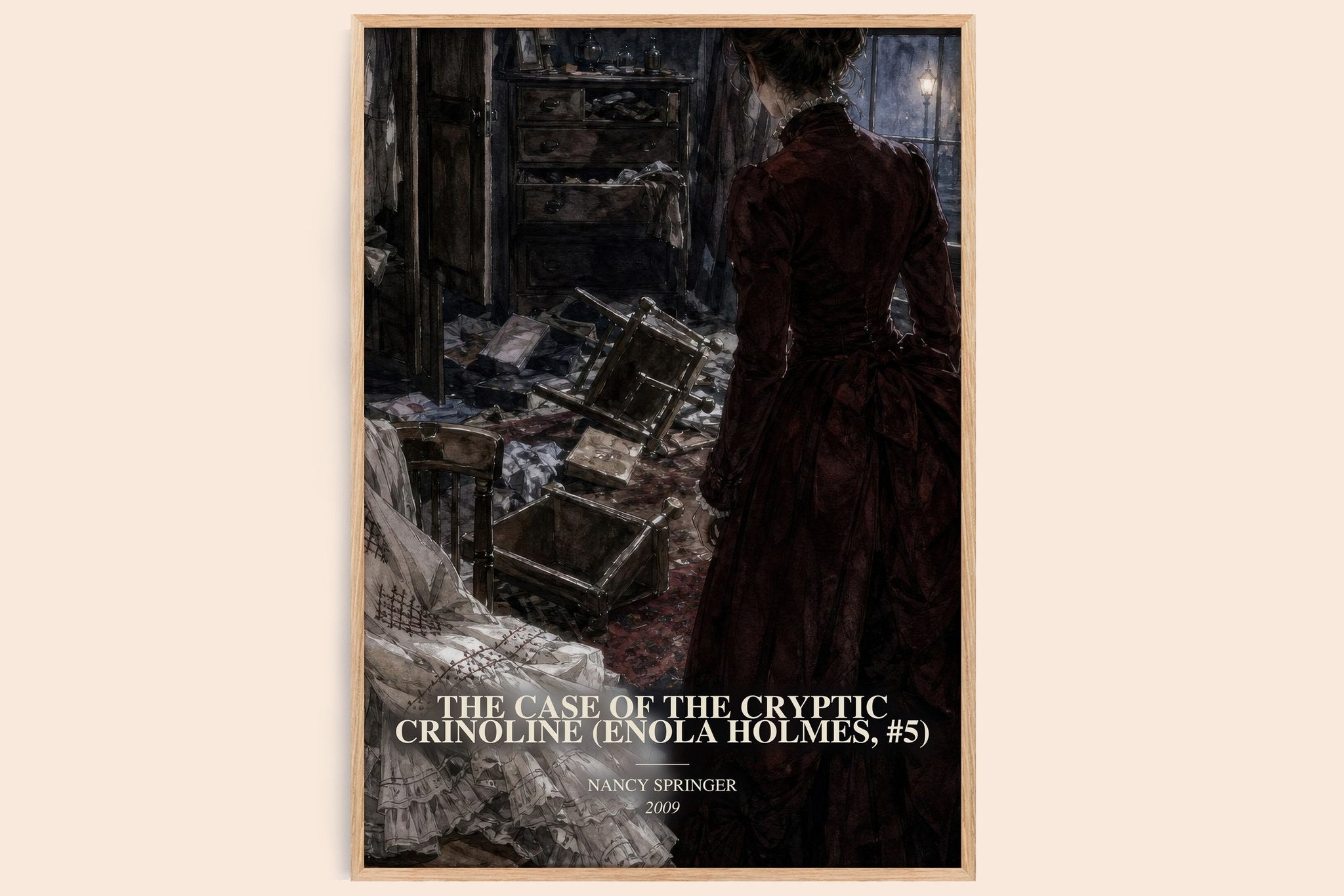 The Case of the Cryptic Crinoline (Enola Holmes, #5) Book Watercolour Illustration by Nancy Springer