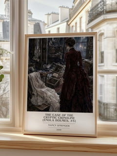 The Case of the Cryptic Crinoline (Enola Holmes, #5) book cover poster colour and style options – Nancy Springer book art