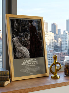 The Case of the Cryptic Crinoline (Enola Holmes, #5) bookish print framed by window – literary home decor