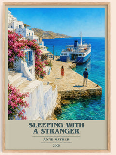 Sleeping with a Stranger book cover book poster by Anne Mather – framed literary art print