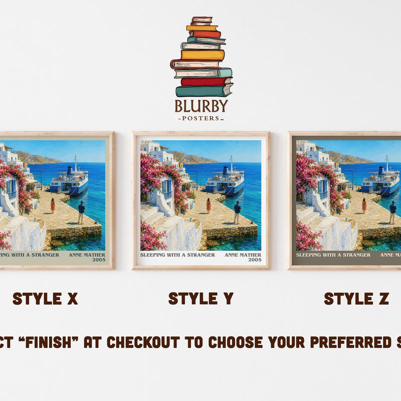 Sleeping with a Stranger literary print in frame leaning in hallway – romance wall art