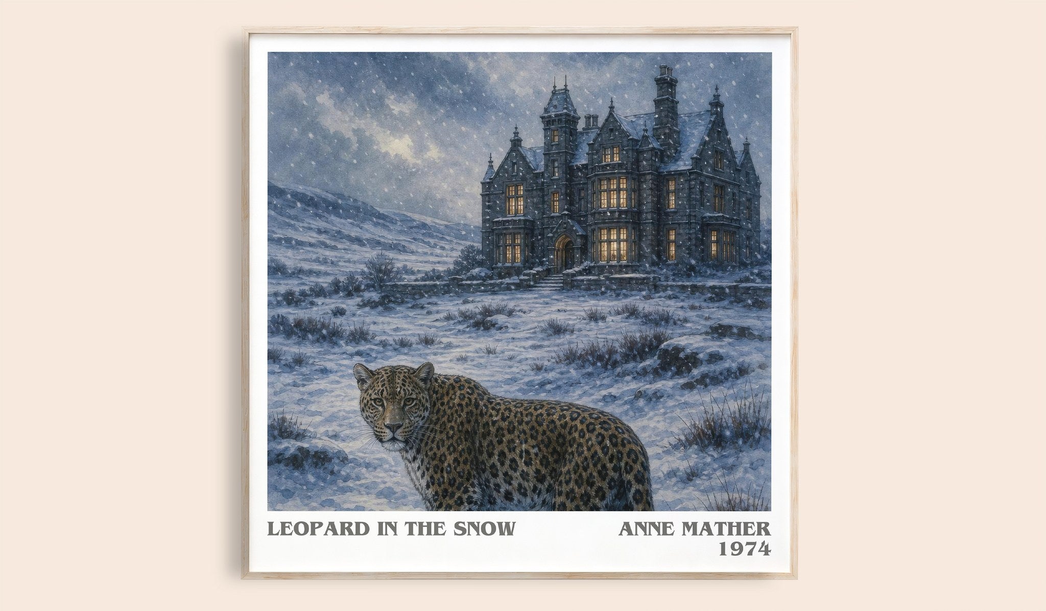 Leopard in the Snow Literary Art Print by Anne Mather