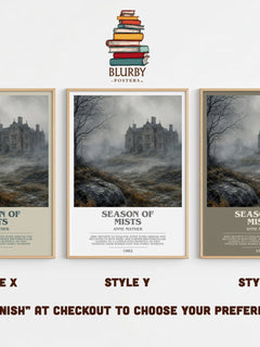 Season of Mists bookish print in frame leaning in hallway – romance wall art