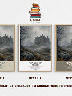 Season of Mists book cover print in frame leaning in hallway – romance wall art
