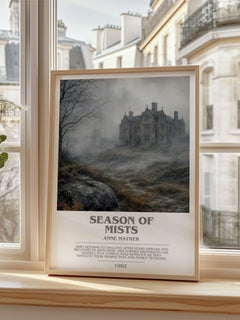 Season of Mists bookish poster colour and style options – Anne Mather book art