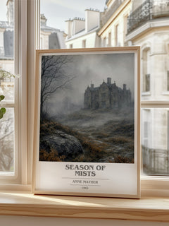 Season of Mists book cover poster colour and style options – Anne Mather book art