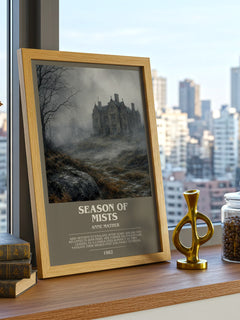 Season of Mists bookish print framed by window – literary home decor
