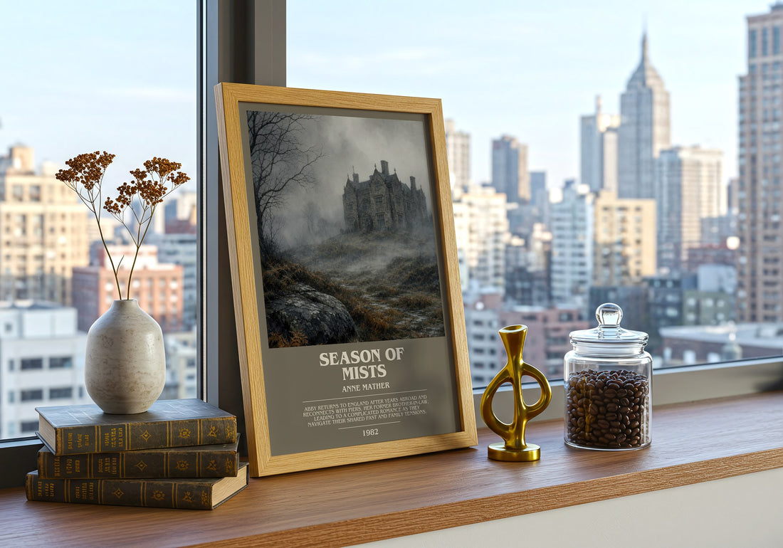 Season of Mists bookish print framed by window – literary home decor