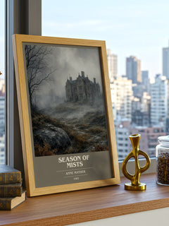 Season of Mists book cover print framed by window – literary home decor