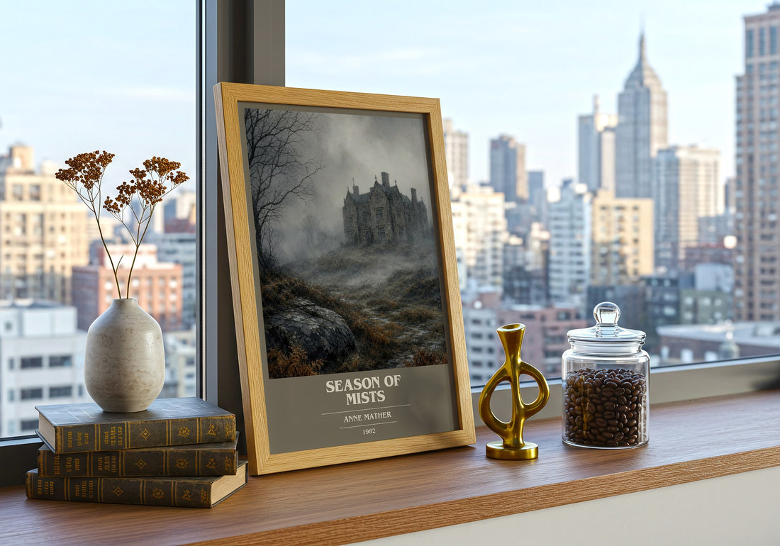 Season of Mists book cover print framed by window – literary home decor