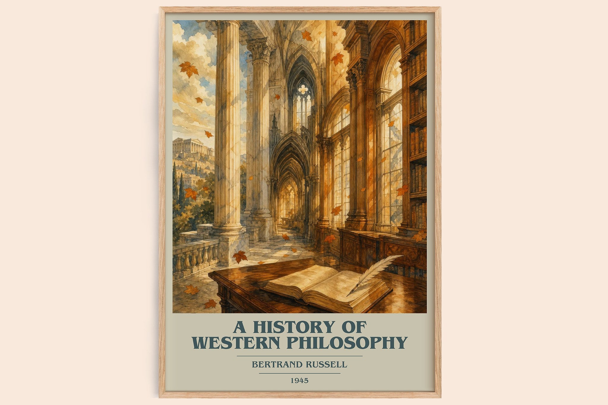 A History of Western Philosophy Book Cover Poster by Bertrand Russell