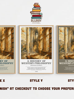 A History of Western Philosophy bookish print in frame leaning in hallway – philosophy wall art