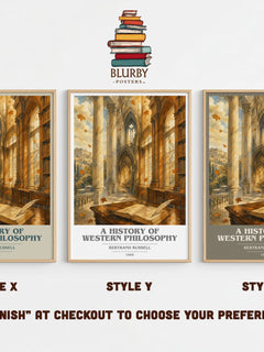 A History of Western Philosophy book cover print in frame leaning in hallway – philosophy wall art