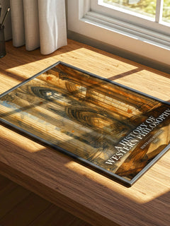 A History of Western Philosophy watercolour book poster framed on wall – philosophy wall art