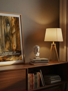 A History of Western Philosophy watercolour print on bookshelf – Bertrand Russell fan gift