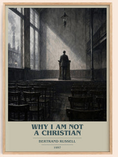 Why I am not a Christian book cover book poster by Bertrand Russell – framed literary art print