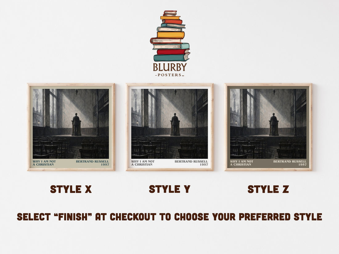 Why I am not a Christian literary print in frame leaning in hallway – philosophy wall art (mockup)