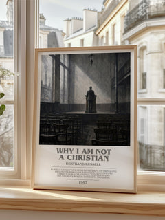 Why I am not a Christian bookish poster colour and style options – Bertrand Russell book art