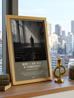Why I am not a Christian bookish print framed by window – literary home decor