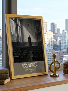 Why I am not a Christian book cover print framed by window – literary home decor