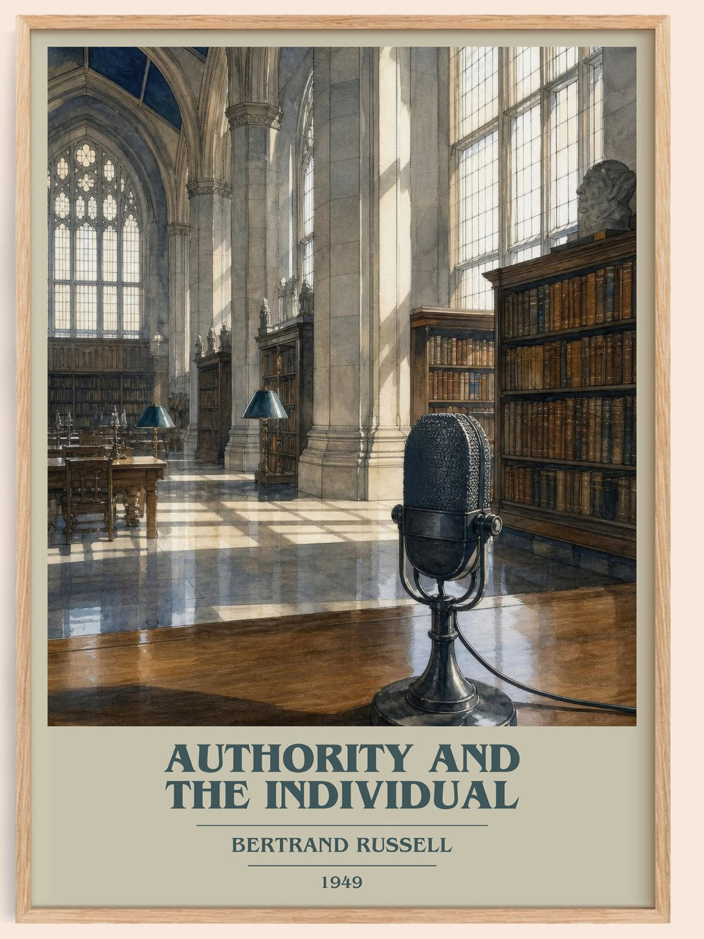 Authority and the Individual book cover book poster by Bertrand Russell – framed literary art print