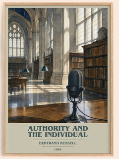 Authority and the Individual book cover book poster by Bertrand Russell – framed literary art print