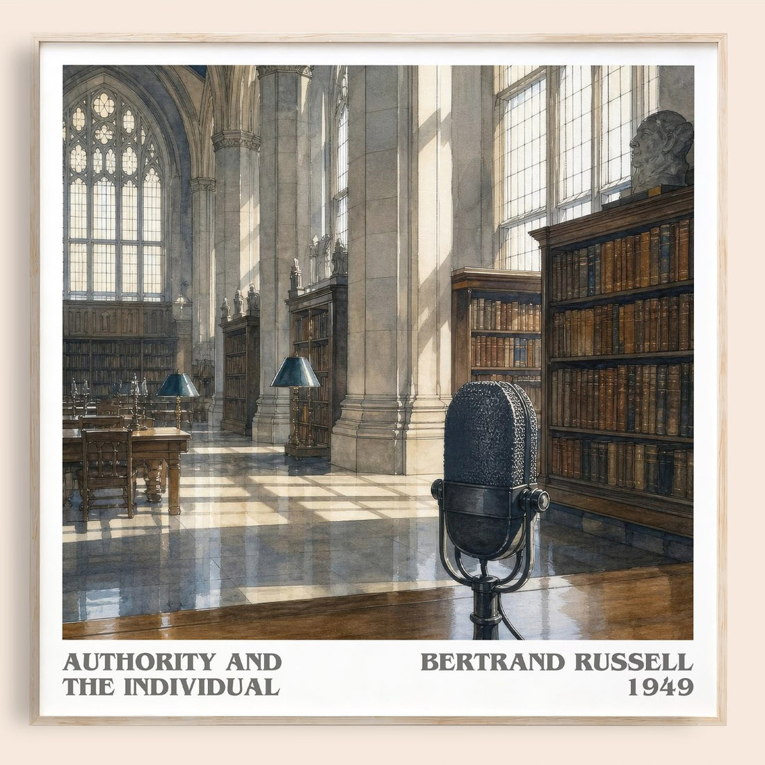 Authority and the Individual literary book poster by Bertrand Russell – framed literary art print