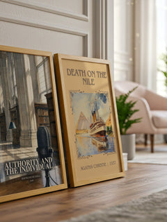Authority and the Individual watercolour print framed by window – literary home decor