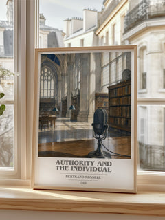 Authority and the Individual book cover poster colour and style options – Bertrand Russell book art
