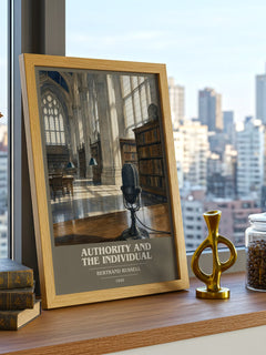 Authority and the Individual book cover print framed by window – literary home decor