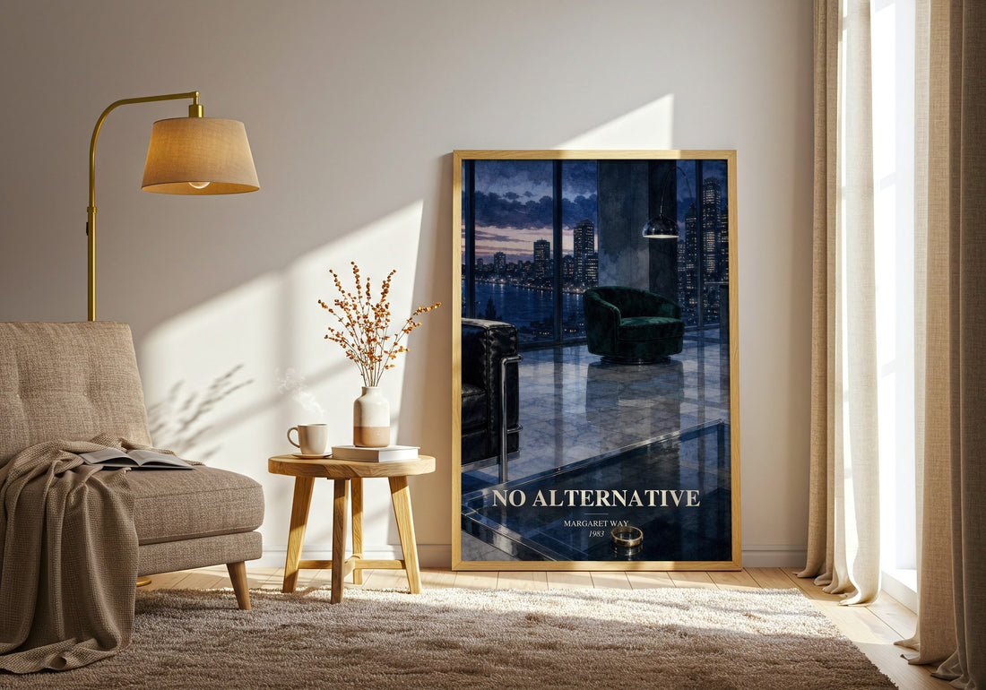 No Alternative watercolour print in frame leaning in hallway – romance wall art