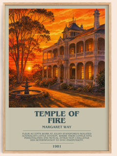 Temple of Fire bookish book poster by Margaret Way – framed literary art print