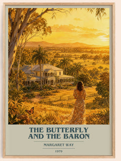 The Butterfly and the Baron book cover book poster by Margaret Way – framed literary art print