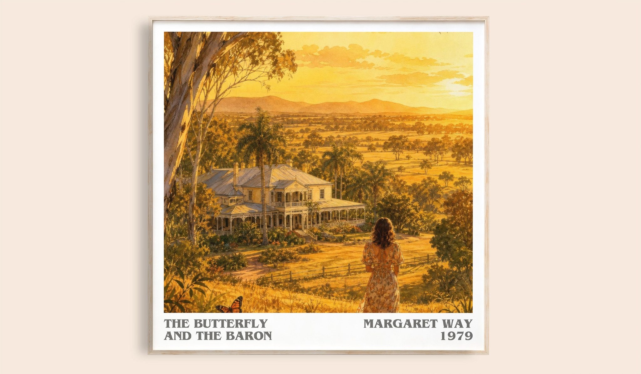 The Butterfly and the Baron Literary Art Print by Margaret Way