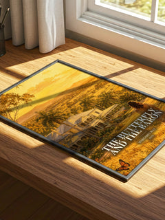 The Butterfly and the Baron watercolour book poster framed on wall – romance wall art
