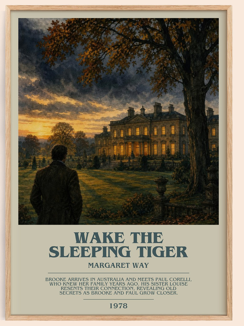 Wake the Sleeping Tiger bookish book poster by Margaret Way – framed literary art print