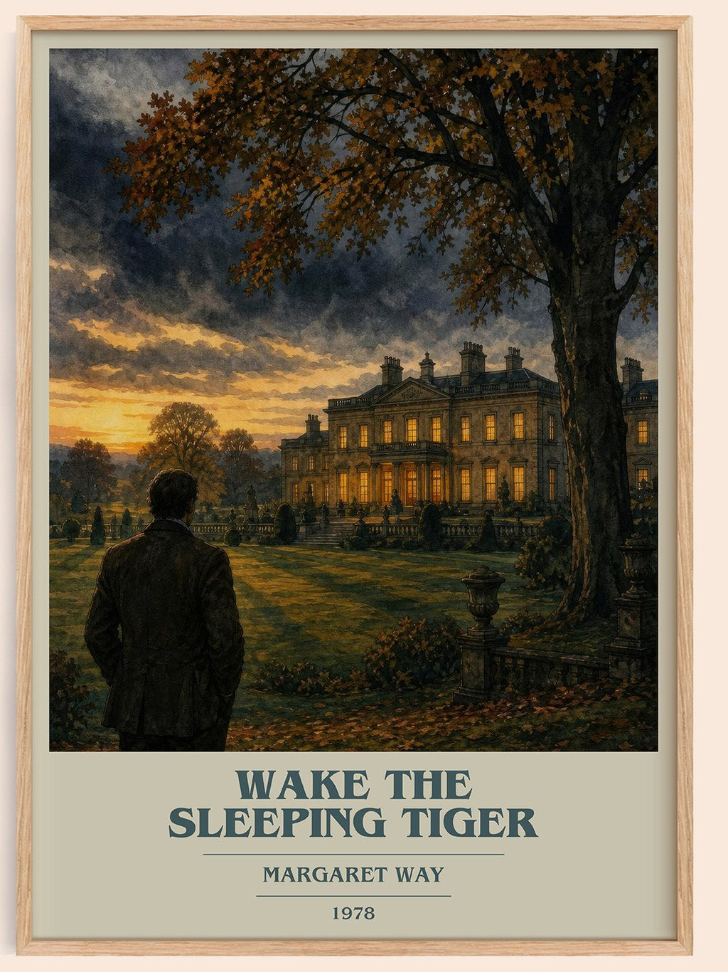 Wake the Sleeping Tiger book cover book poster by Margaret Way – framed literary art print