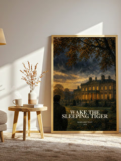 Wake the Sleeping Tiger watercolour print in frame leaning in hallway – romance wall art