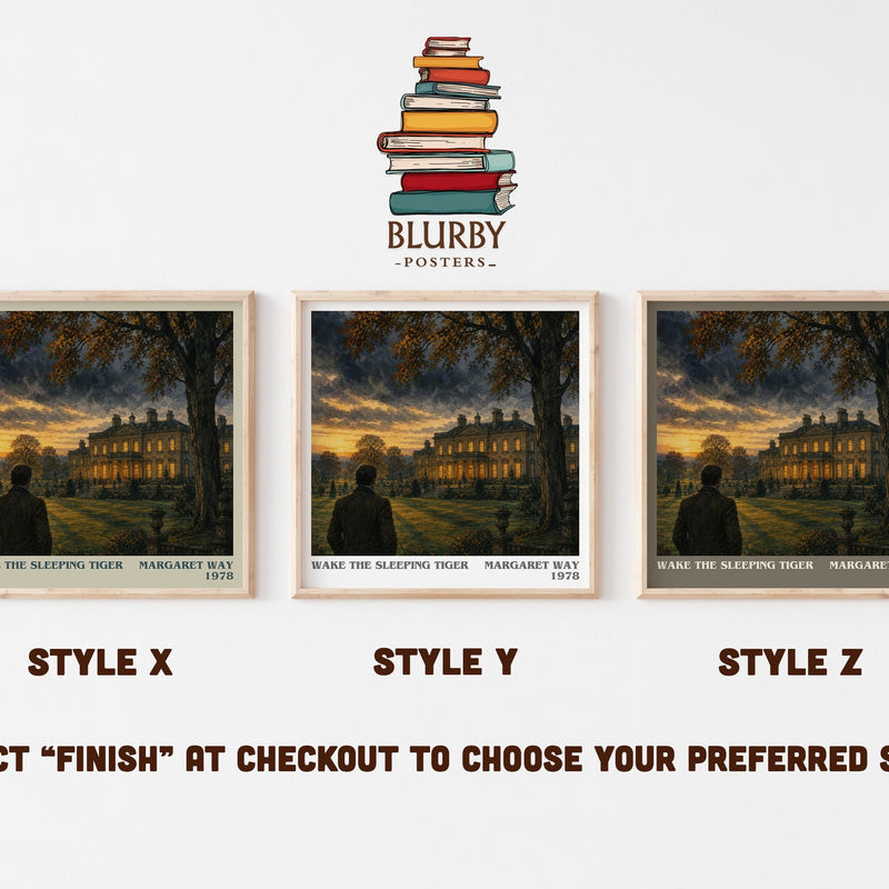 Wake the Sleeping Tiger literary print in frame leaning in hallway – romance wall art