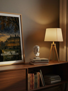 Wake the Sleeping Tiger watercolour print on bookshelf – Margaret Way fan gift