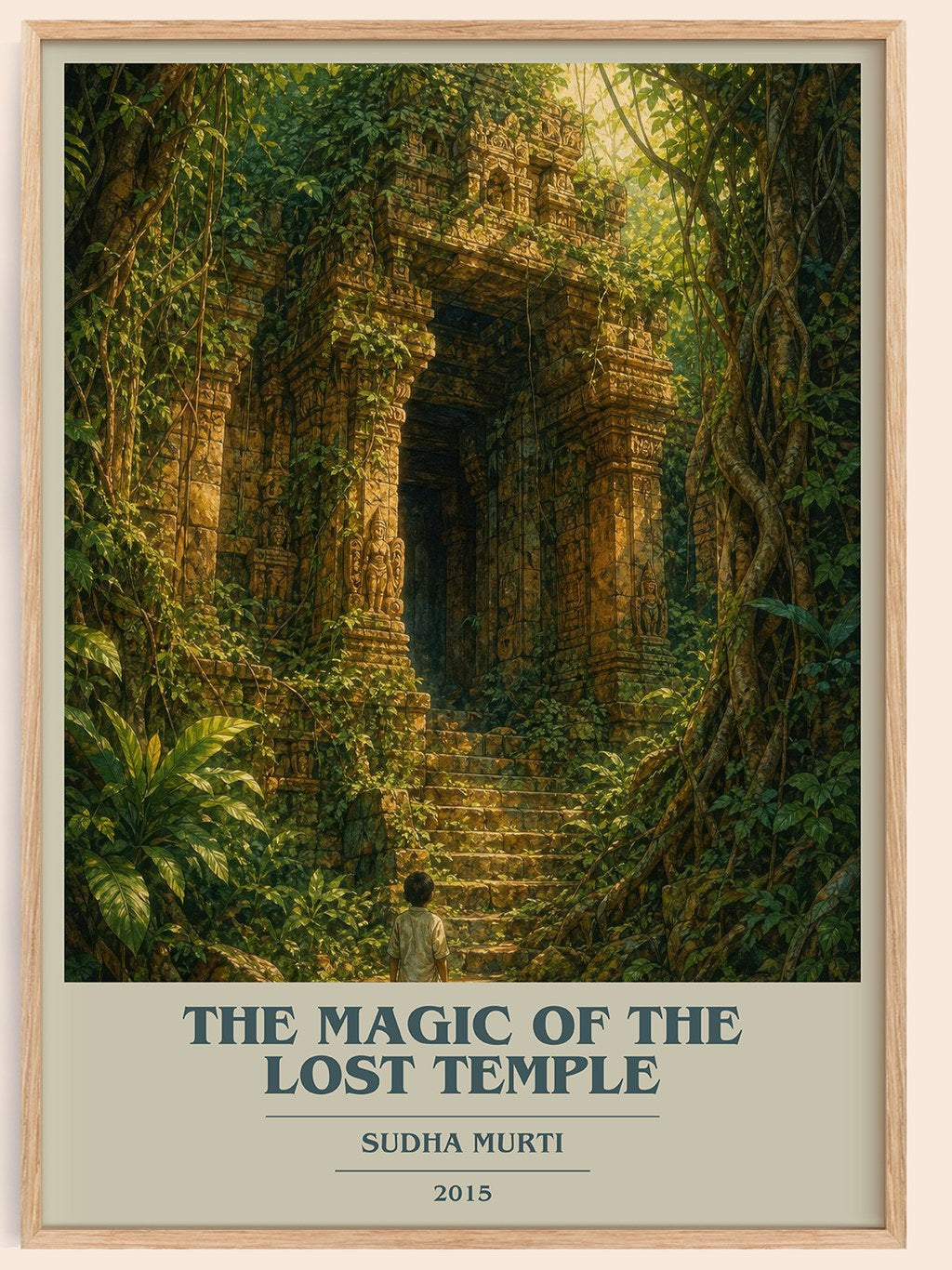 The Magic of the Lost Temple book cover book poster by Sudha Murti – framed literary art print