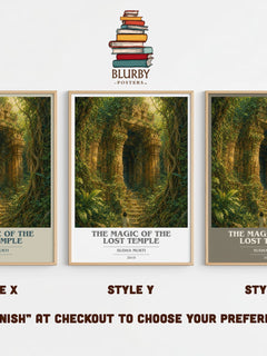 The Magic of the Lost Temple Book Cover Poster by Sudha Murti – Style X, Y and Z side by side – choose your finish