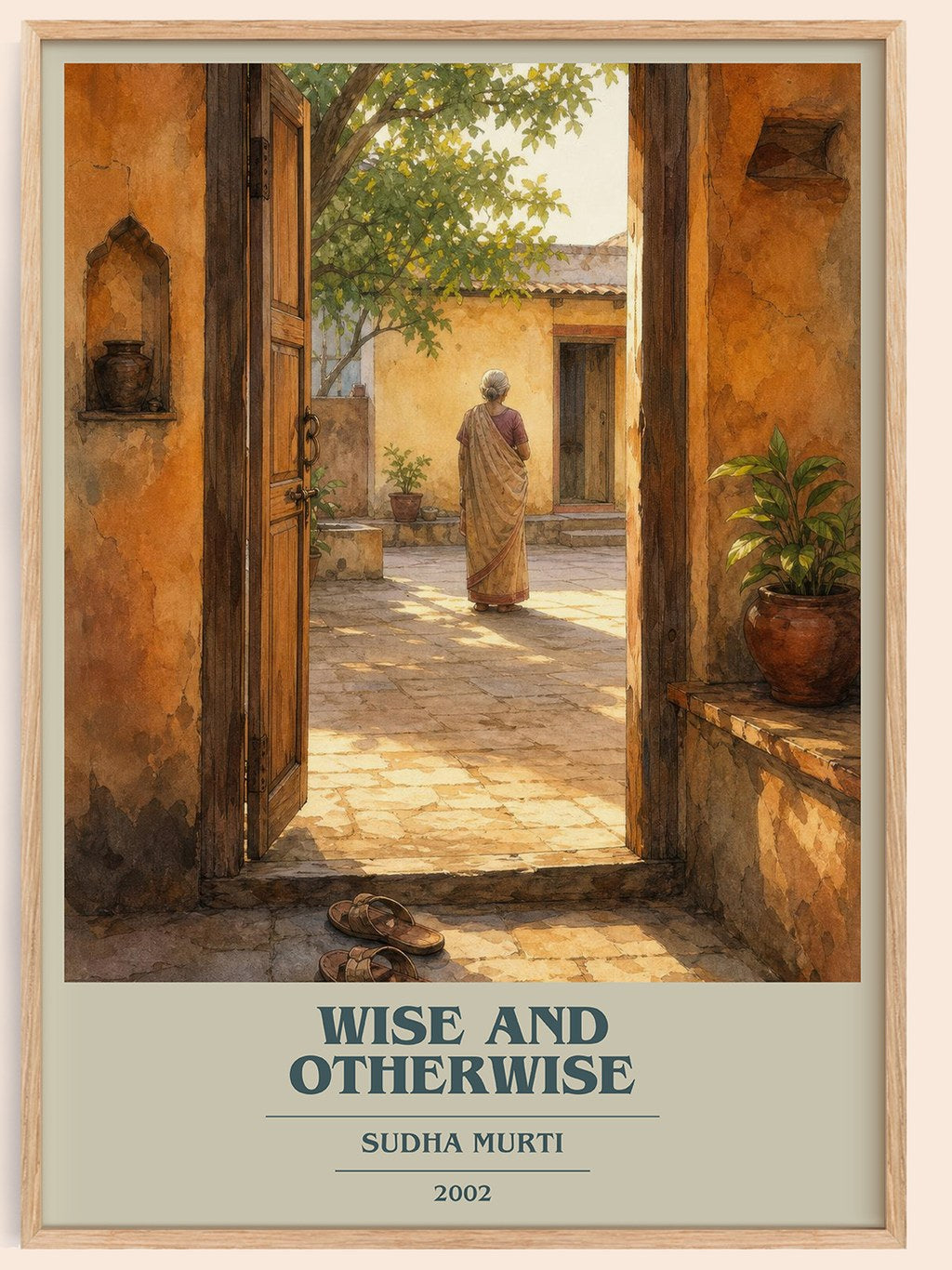 Wise and otherwise book cover book poster by Sudha Murti – framed literary art print