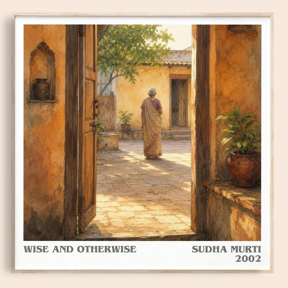 Wise and otherwise literary book poster by Sudha Murti – framed literary art print