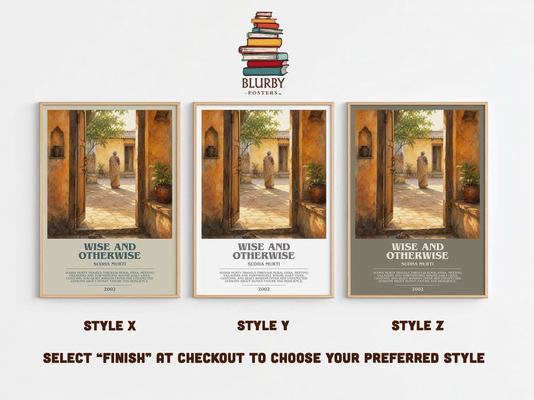 Wise and otherwise bookish print in frame leaning in hallway – memoir wall art (mockup)