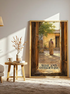 Wise and otherwise watercolour print in frame leaning in hallway – memoir wall art