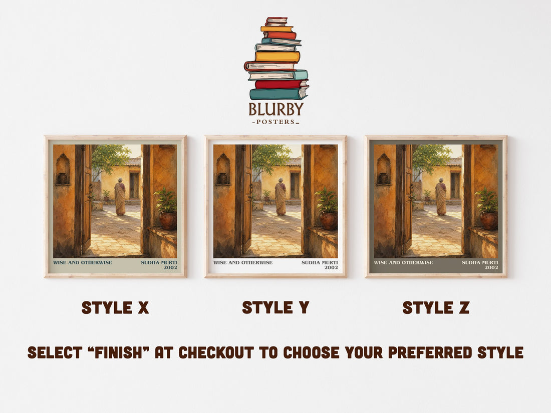 Wise and otherwise literary print in frame leaning in hallway – memoir wall art (mockup)