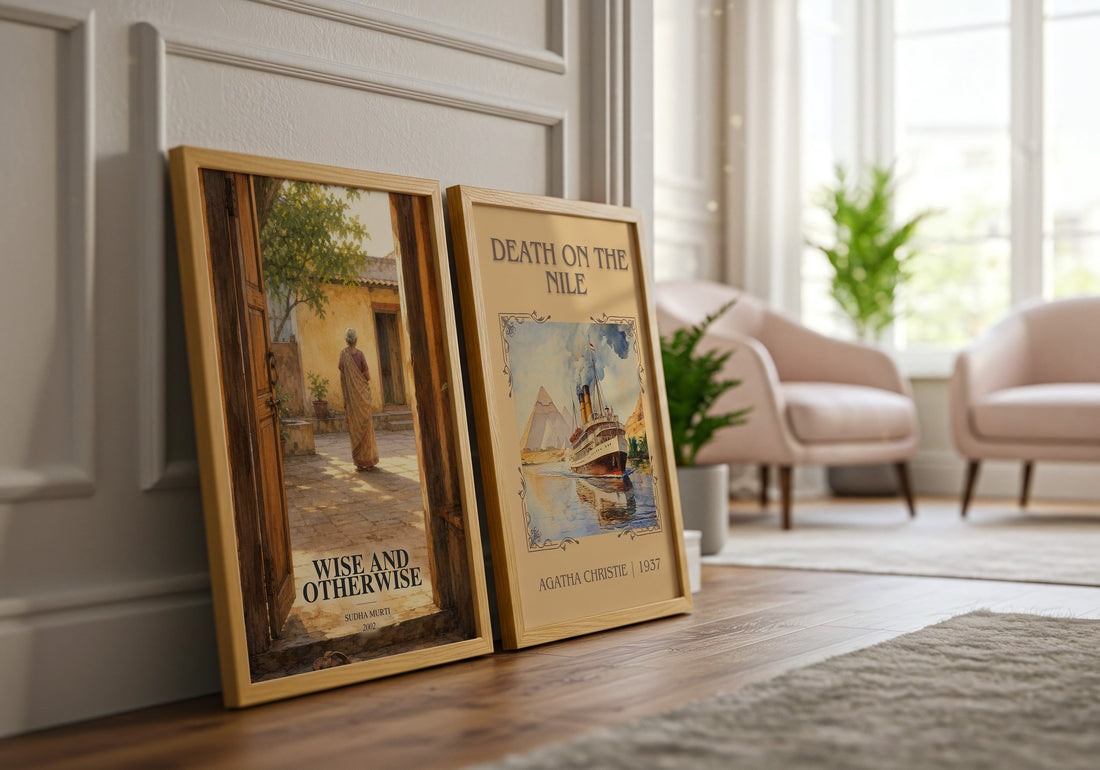 Wise and otherwise watercolour print framed by window – literary home decor