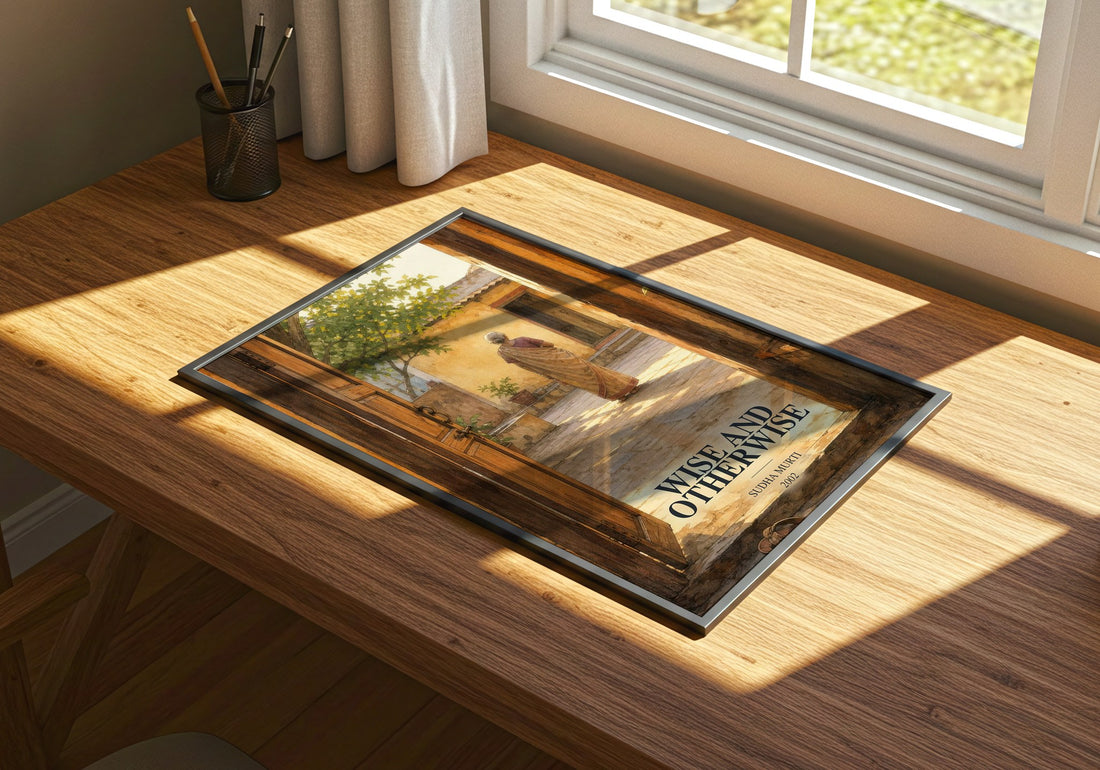Wise and otherwise watercolour book poster framed on wall – memoir wall art